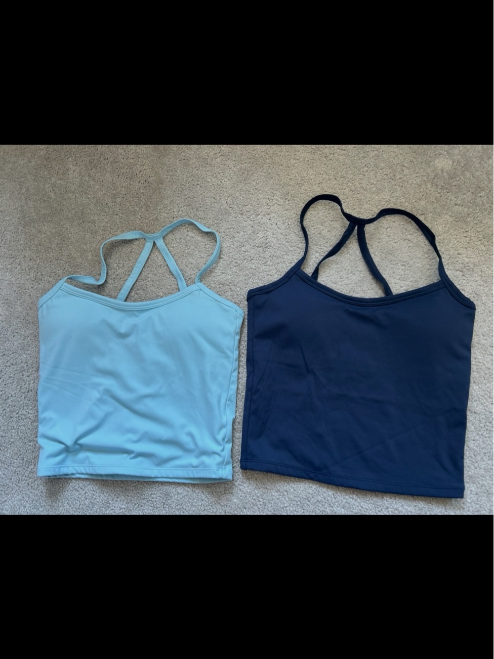 Women’s workout tanks - Navy and Light Blue